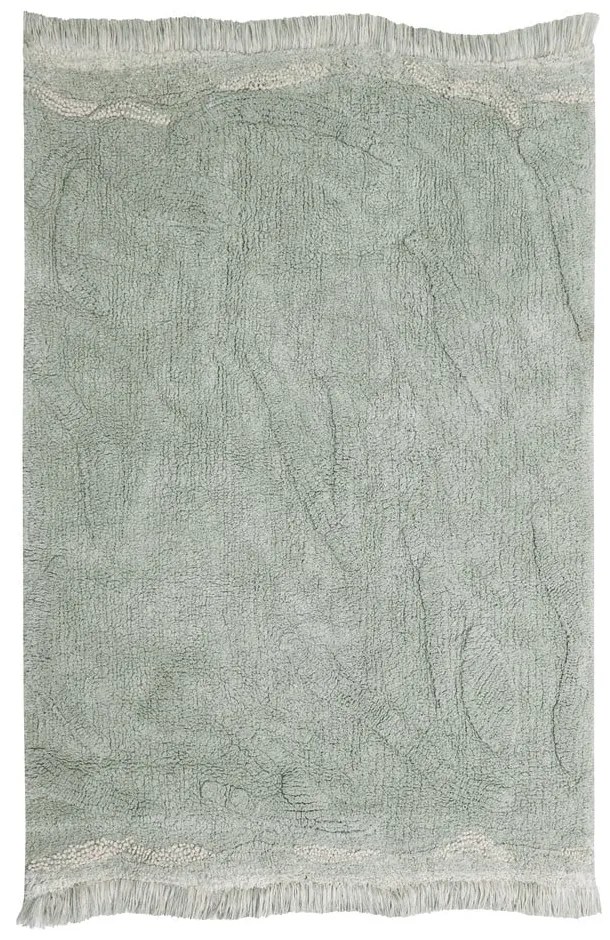 Covor de joacă pentru copii verde mentă din bumbac 90x130 cm Waves – Lorena Canals