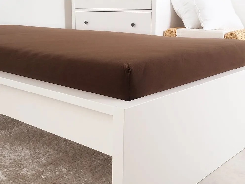 Cearceaf Jersey pentru patut de copii EXCLUSIVE 60x120 cm maro inchis