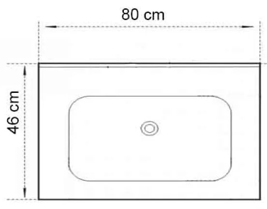 Lavoar pentru mobilier Fluminia din ceramica slim 80 cm alb