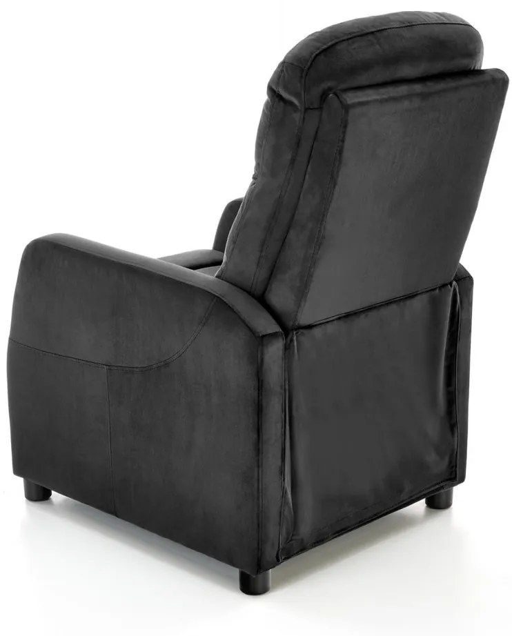 Fotoliu recliner Felipe 2 velvet negru H103 cm