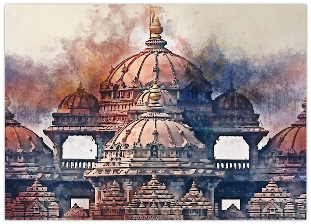 Tablou pe sticlă - Akshardham, New Delhi, India (70x50 cm)