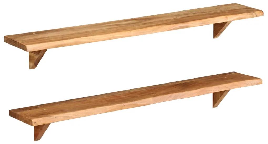 247929 vidaXL Rafturi de perete, 2 buc., 120x20x16 cm, lemn masiv de acacia