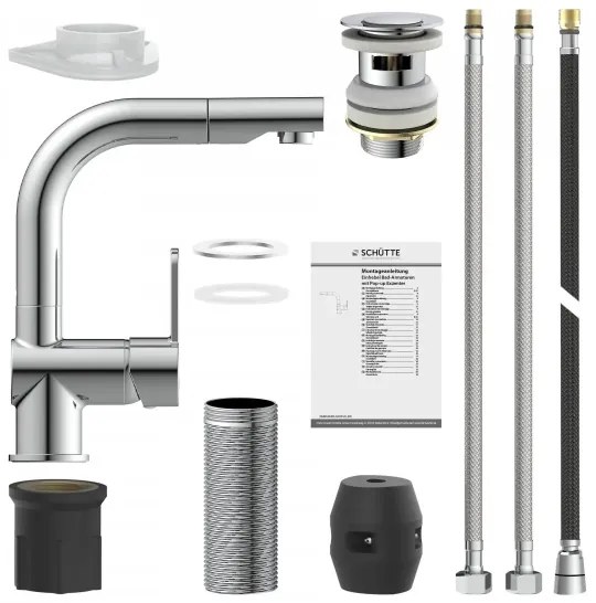 Baterie de bucătărie Schütte 79710 LONDON, crom lucios, cu pulverizator extractabil