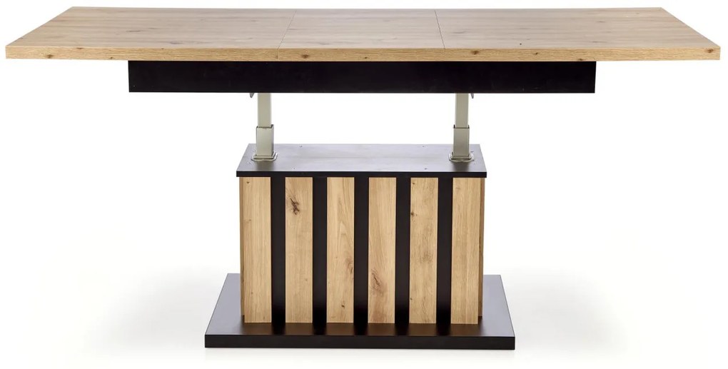 Masa de cafea Baretti extensibila stejar artizan/negru L130-170 cm