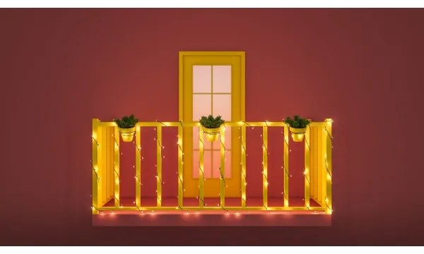 Lanț LED RGBW dimabil de exterior WiZ 160xLED 20m IP44 2700-5000K Wi-Fi