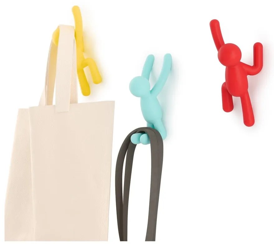 Cârlige 3 buc. de montat pe perete Buddy – Umbra