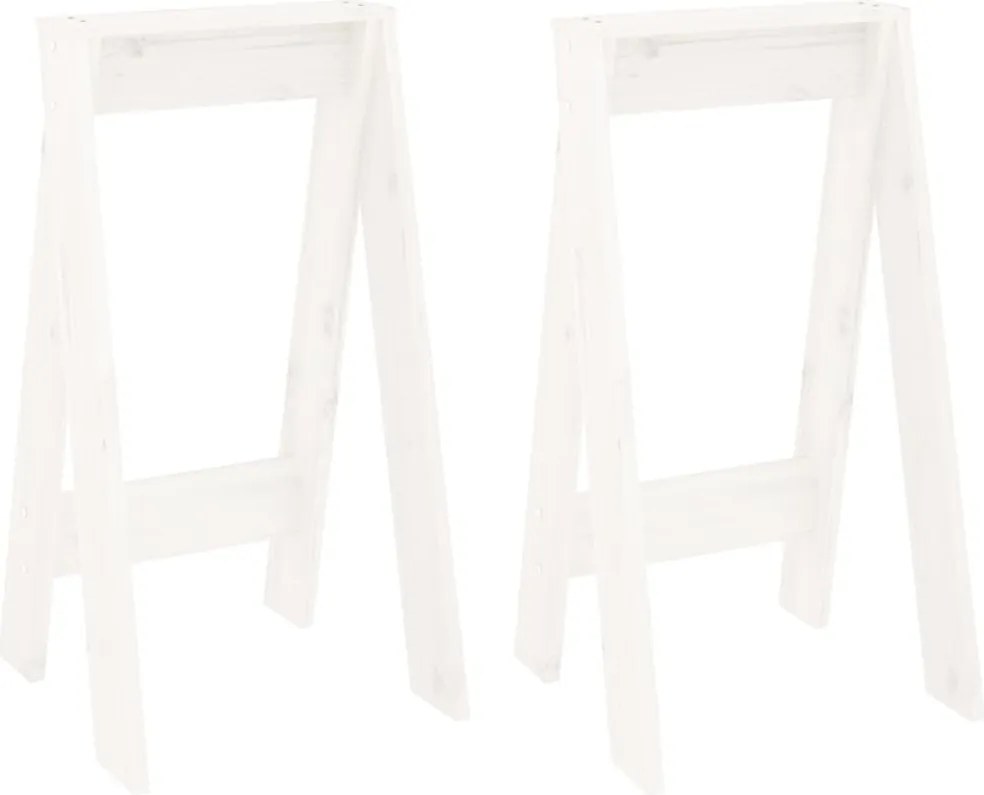 vidaXL Scaune, 2 buc., alb, 40x40x75 cm, lemn masiv de pin