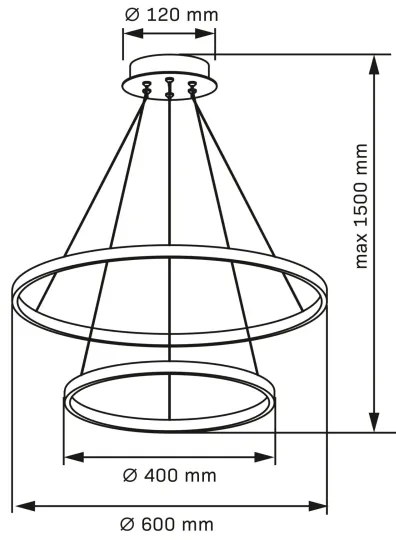 Lustră LED pe cablu LEA LED/35W/230V 4000K d. 60 cm negru