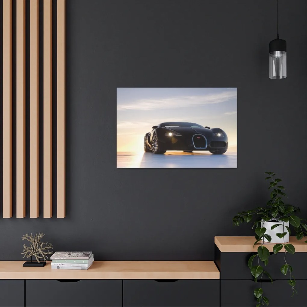 Tablou Canvas Black Bugatti 120x80 cm