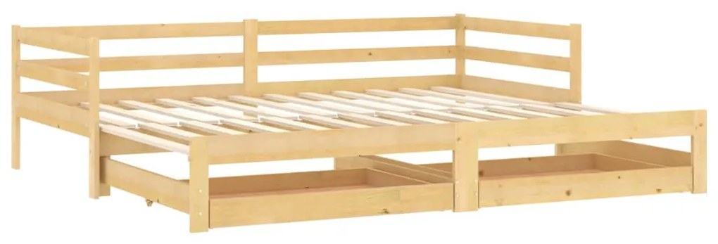 3083694 vidaXL Pat extensibil de zi, 2x(90x200) cm, lemn masiv de pin
