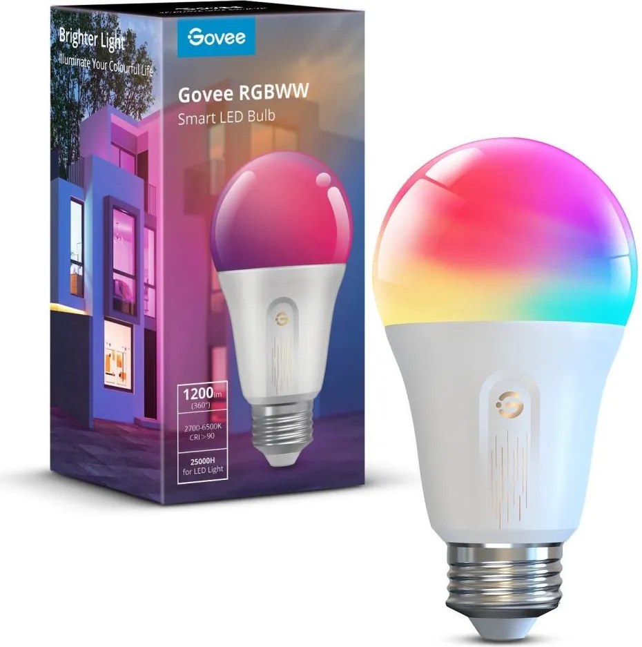 Govee - LED RGBWW Bec inteligent dimabil E27/12W/230V 2700-6500K Wi-Fi