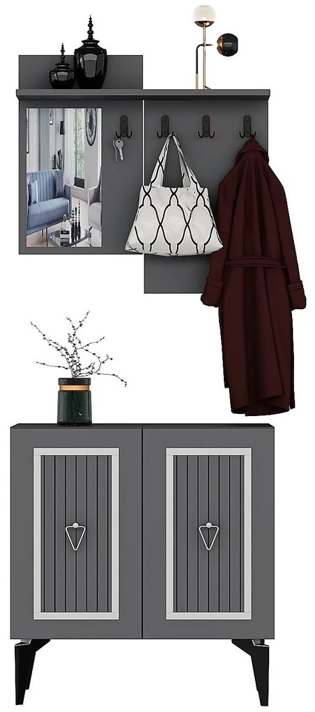 Mobilier Hol Tideno (antracit + argintiu) . 1093901