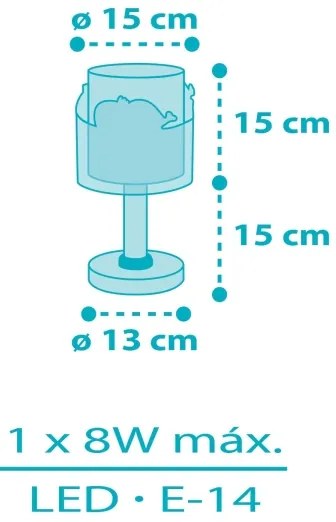 Veioză pentru copii WHALE DREAMS 1xE14/8W/230V albastru Dalber 61171T