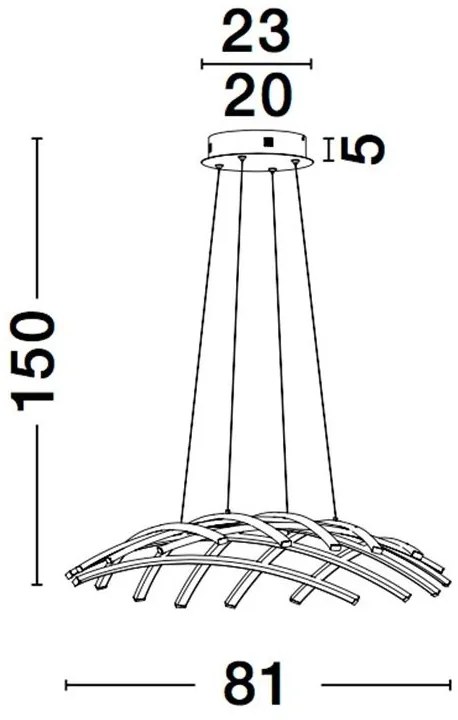 Lustra LED suspendata, dimabila design modern NARVI 81x81cm