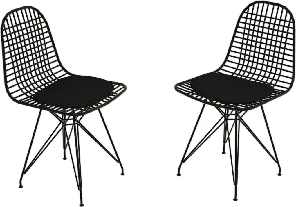 Set 4 scaune metal, Dining Homs, negru 80 x 42 x 45 cm