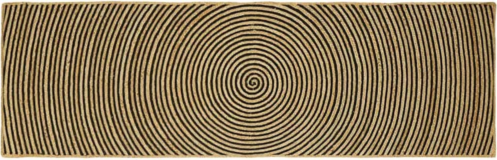 vidaXL Covor Natural și Negru 80 x 250 cm Iută