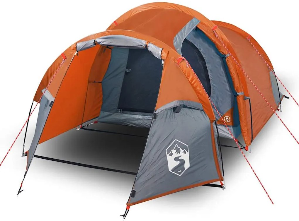 vidaXL Cort de camping tunel 3 persoane, portocaliu, impermeabil