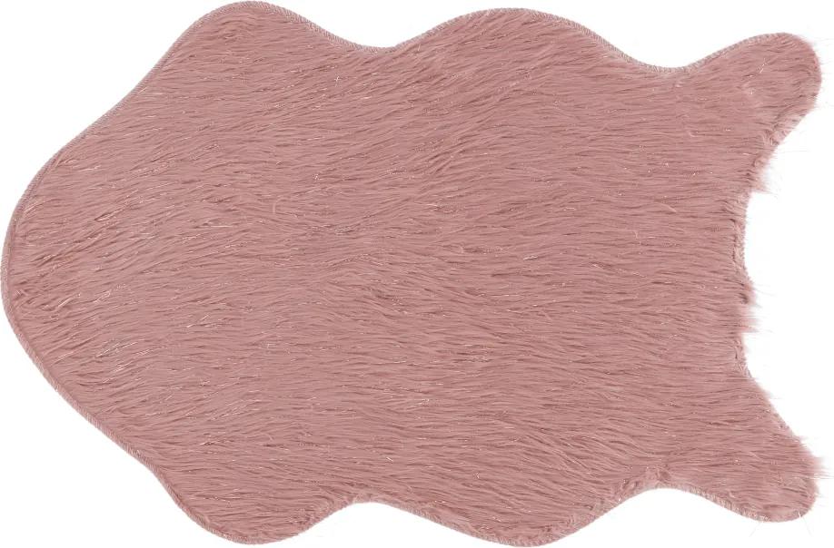 Blană artificială, roz/auriu-roz, 60x90, FOX TYP 3