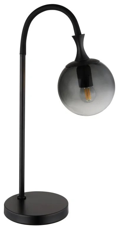 Veioza design modern DALTON negru/fumuriu
