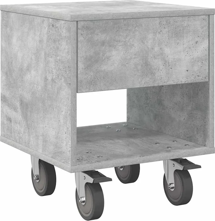 vidaXL Noptieră Gri din beton 40,5 x 40 x 48 cm Lemn compozit