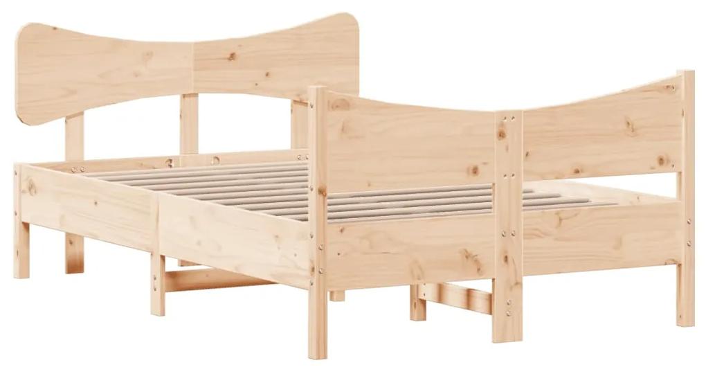 3216384 vidaXL Cadru de pat cu tăblie, 120x200 cm, lemn masiv de pin