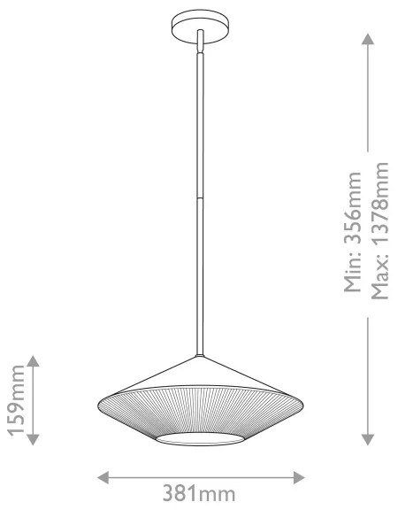 Lustră pe tijă Alora Mood ALM-DAPHNE-P-L-MB DAPHNE 1xE27/60W/230V d. 38,1 cm