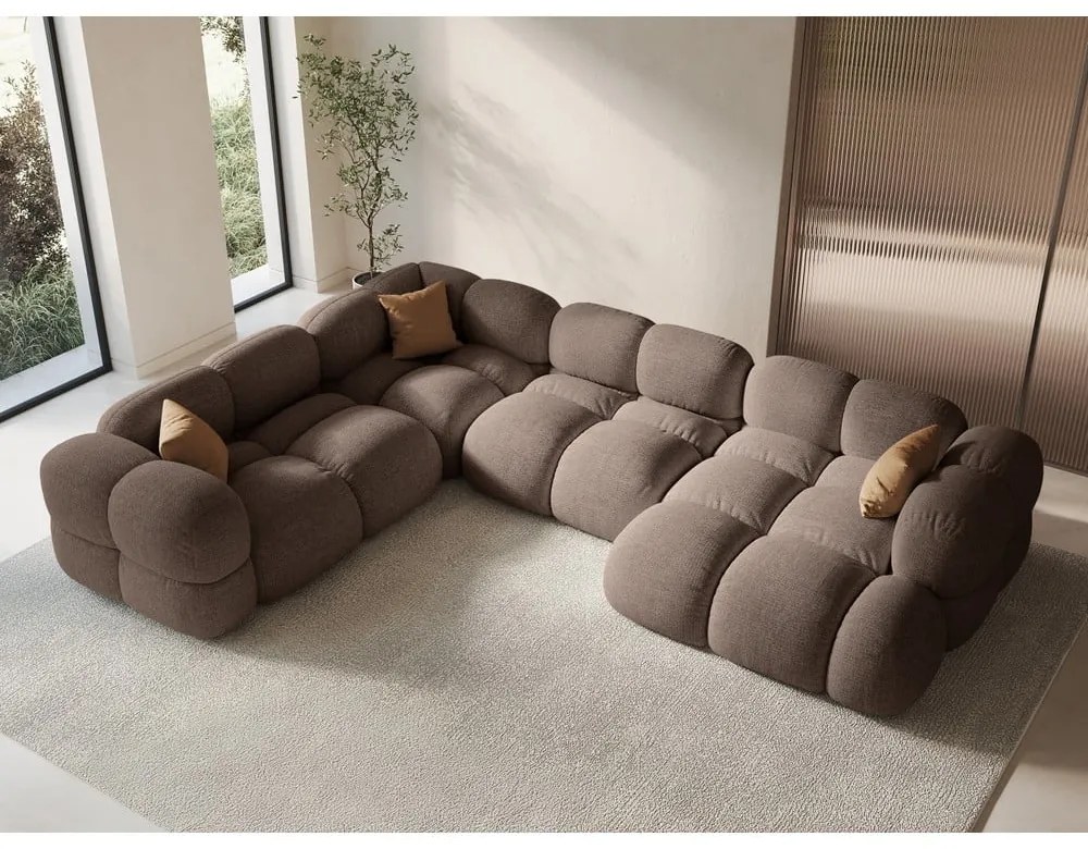 Colțar maro (cu colț pe partea stângă/în formă de "U") Loretto – Cosmopolitan Design