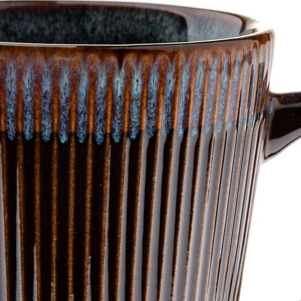 Set de 6 căni ceramice Rustik 410 ml, maro închis