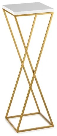 Suport pentru flori LOFT 70x24 cm auriu/alb