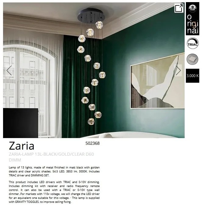 Lustra LED suspendata design decorativ modern Zaria 13L
