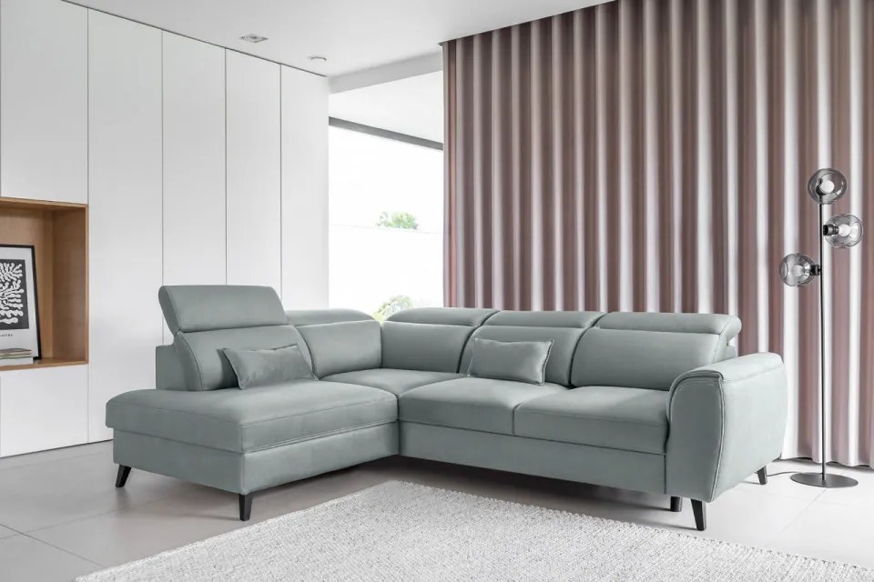 Coltar extensibil cu spatiu pentru depozitare, 255x201x100 cm, Noble L02, Eltap (Culoare: Bej - Nube 20)