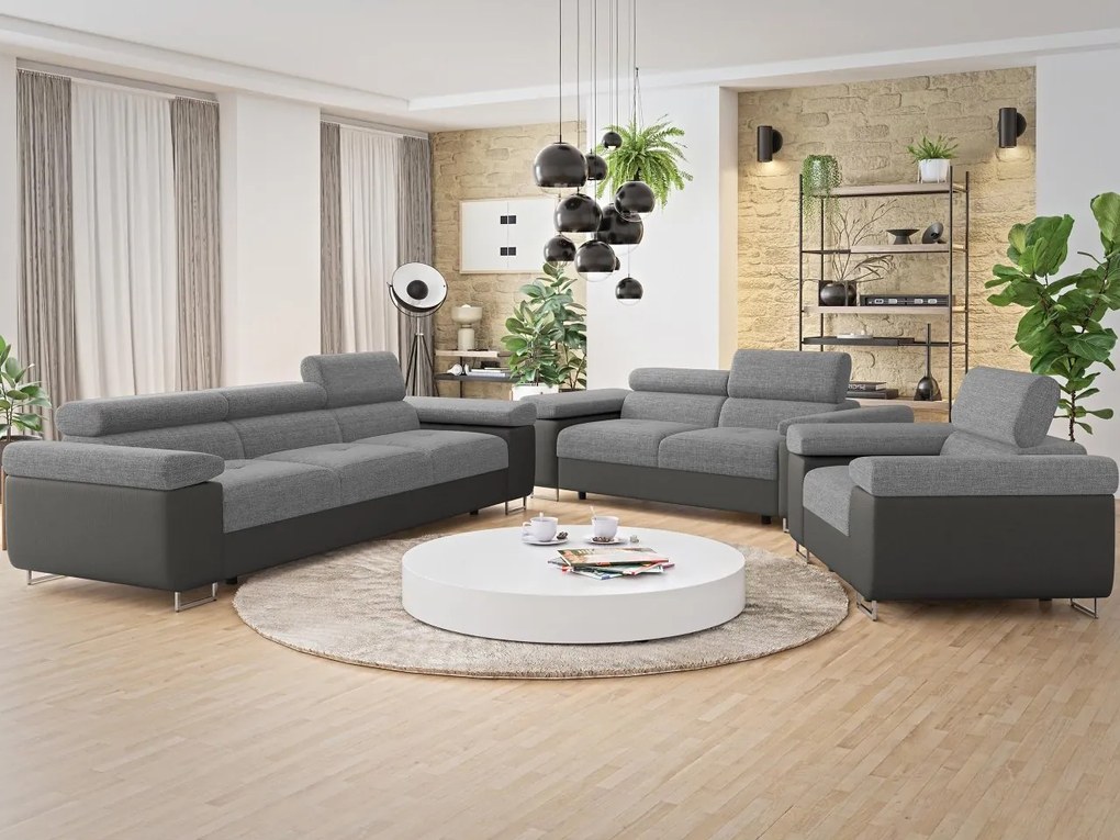 Set canapea fotoliu 3+2+1 Terazuro 3+2+1 (Gri + Gri închis) . 1105856