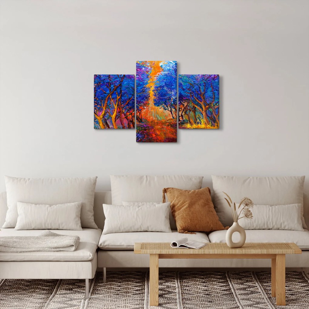 Tablou - Coroane de copac de toamnă, impresionism modern (90x60 cm)