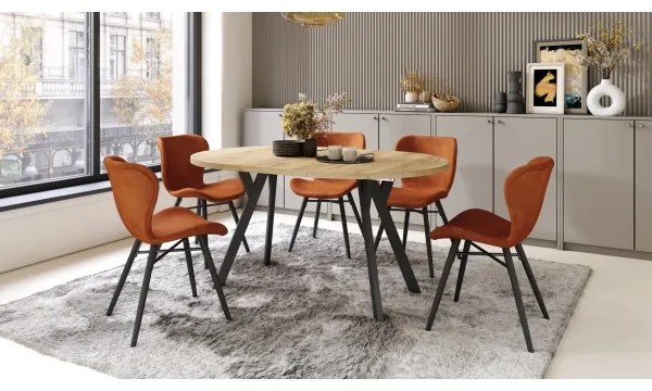 Masă extensibilă ARTUR, stejar craft/negru