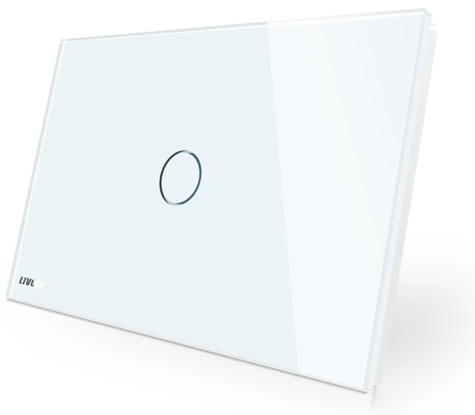Intrerupator cap scara/cruce wireless cu touch Livolo din sticla – standard italian