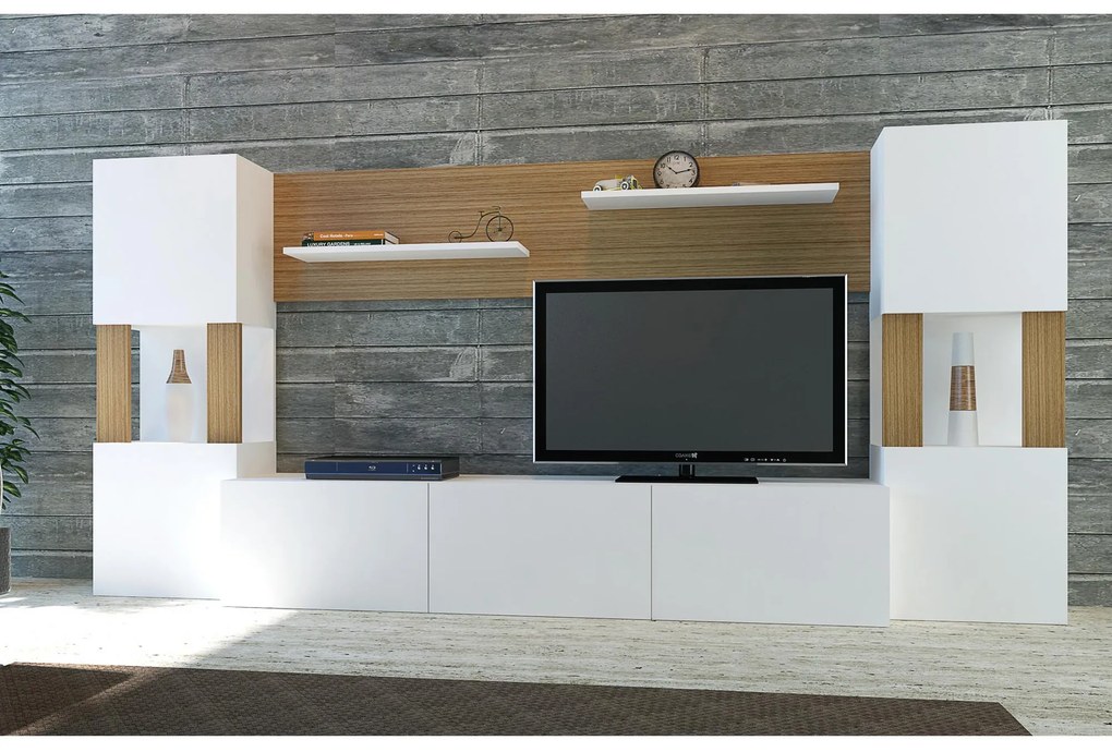 Mobilier living Loreena (Alb + teak) . 1102294