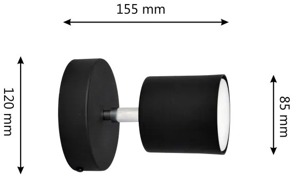 Spot de perete PUNTA 1xGX53/10W/230V negru