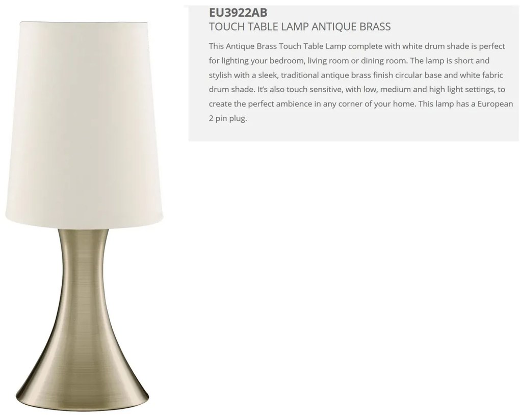 Lampa de masa cu design decorativ Touch EU3922AB SRT