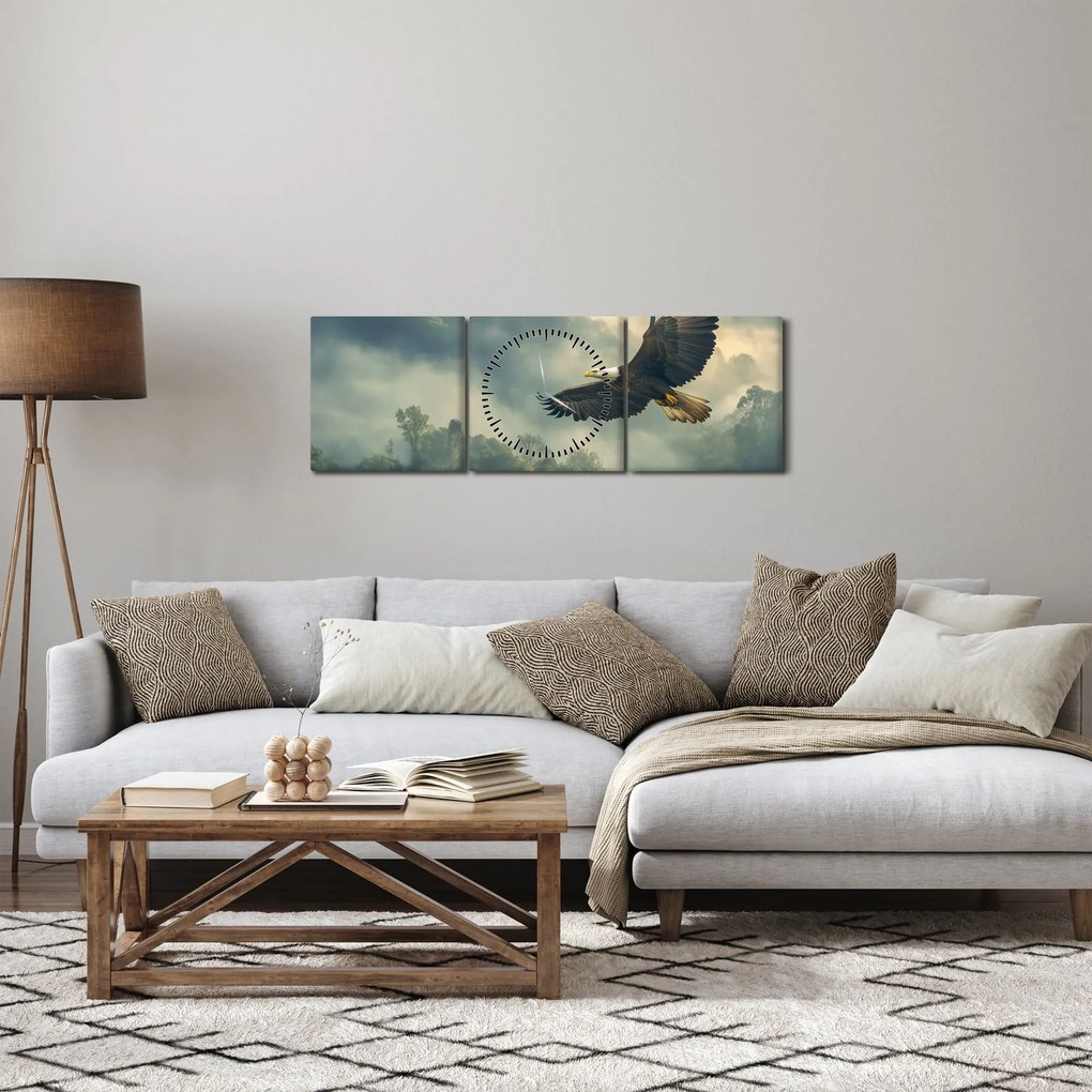 Tablou - Vultur în zbor (cu ceas) (90x30 cm)