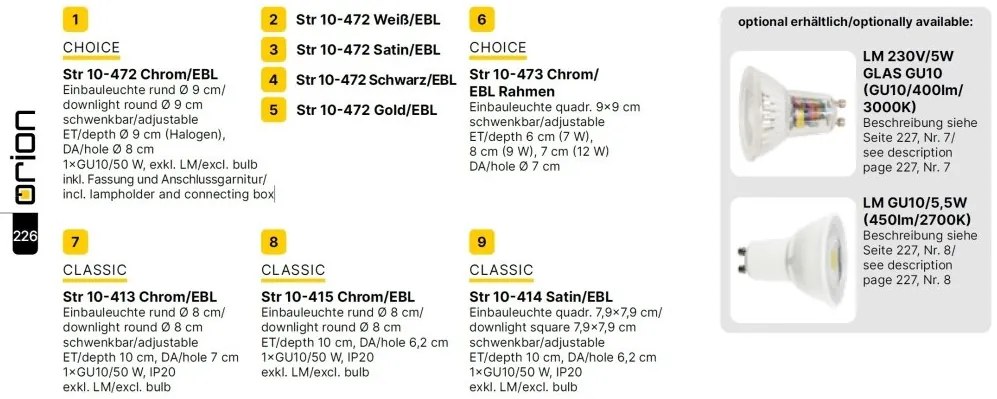 Spot incastrabil tavan directionabil CHOICE alb D-9cm