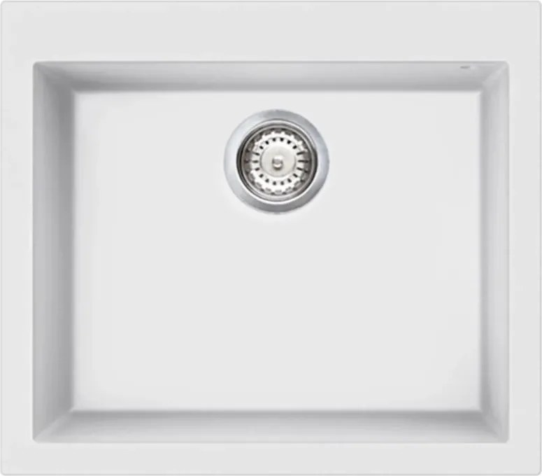 Chiuveta de bucatarie cu montare pe blat SMEG Quadra VZ57B, 57 cm, Antibacteriana, Rezistenta la zgarieturi si la razele UV, Alb