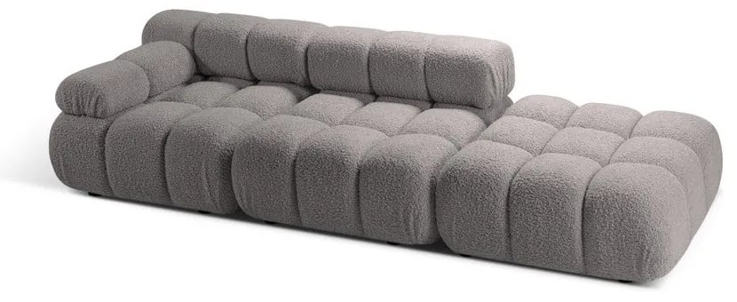 Canapea modulară gri deschis cu tapițerie din țesătură bouclé 288 cm Bellis – Micadoni