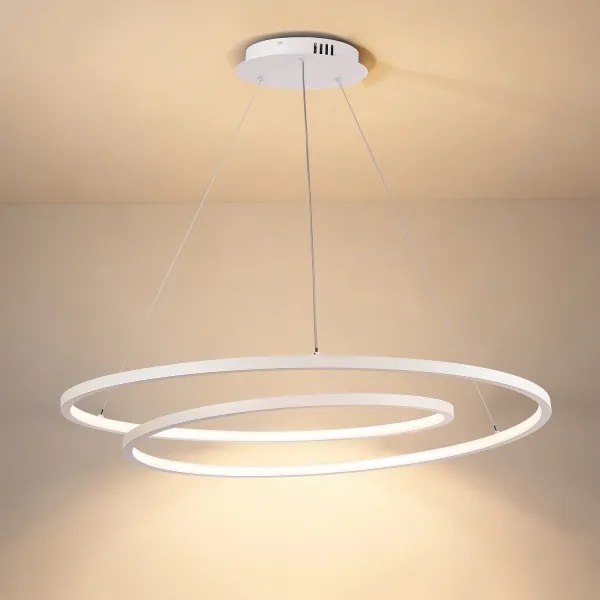 Brilagi-LED Lustră LED dimabilă suspendată pe cablu TWISTER LED/105W/230V Ø 100 cm albă + telecomandă