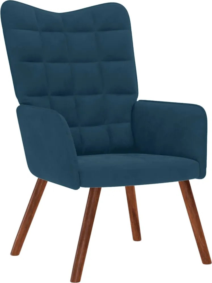 vidaXL Scaun de relaxare, albastru, catifea