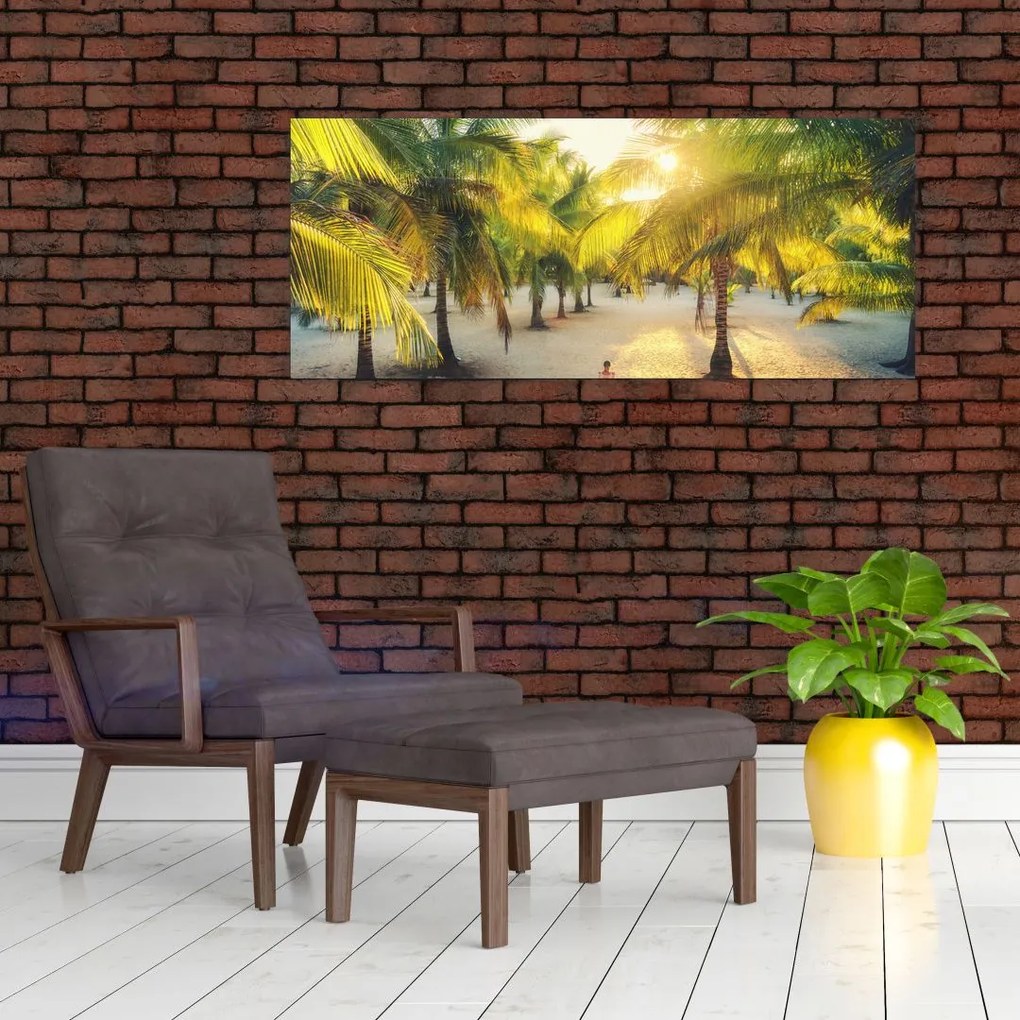 Tablou - Femeie între palmieri (120x50 cm)