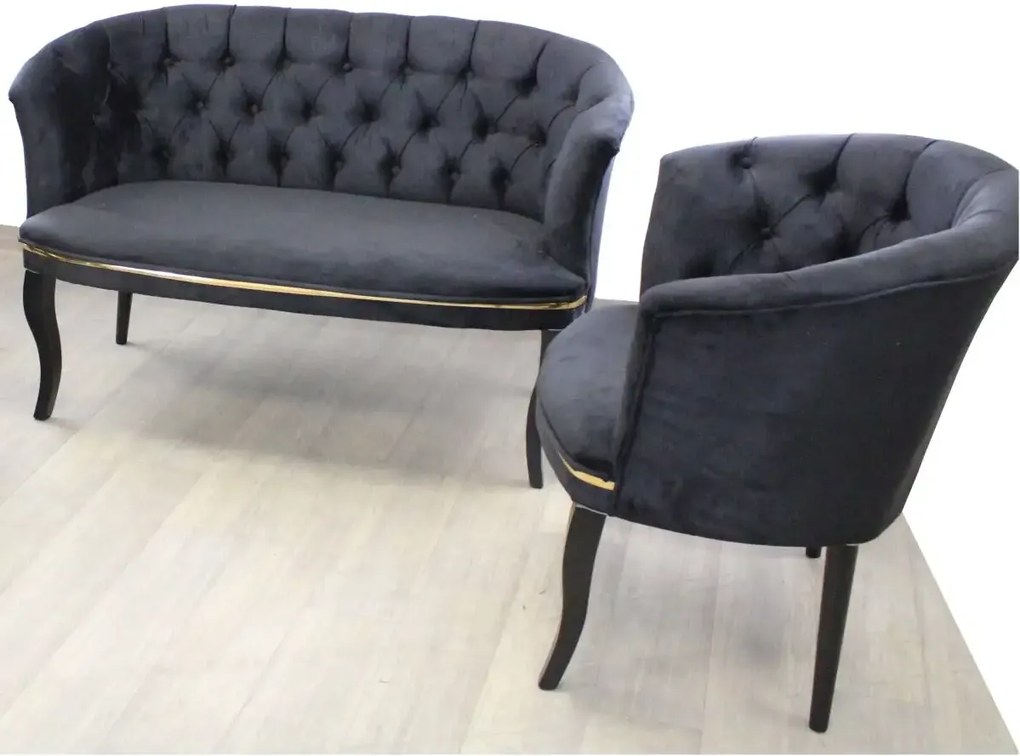 Set canapea Milano Relax 2+1, Homs textil negru