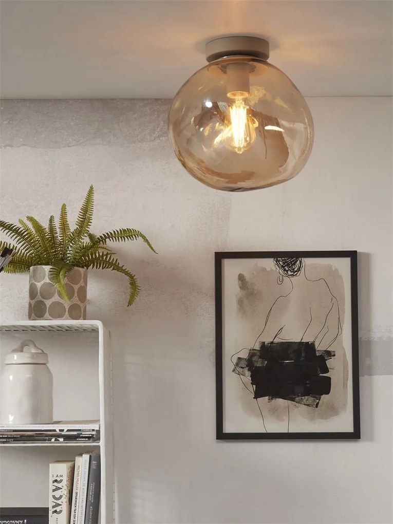 Plafoniera moderna design decorativ Helsinki boulder amber
