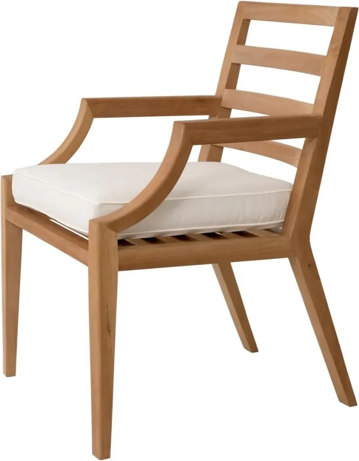 Scaun elegant pentru exterior design LUX Hera natur / flores off-white