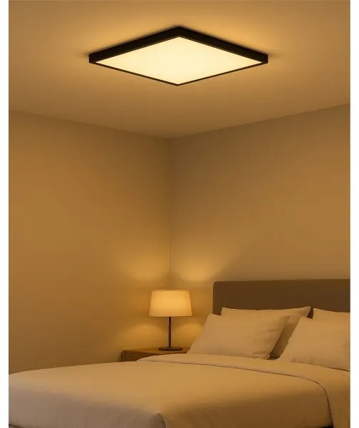 Plafonieră LED/40W/230V 3000/4000/6500K 50x50 cm neagră