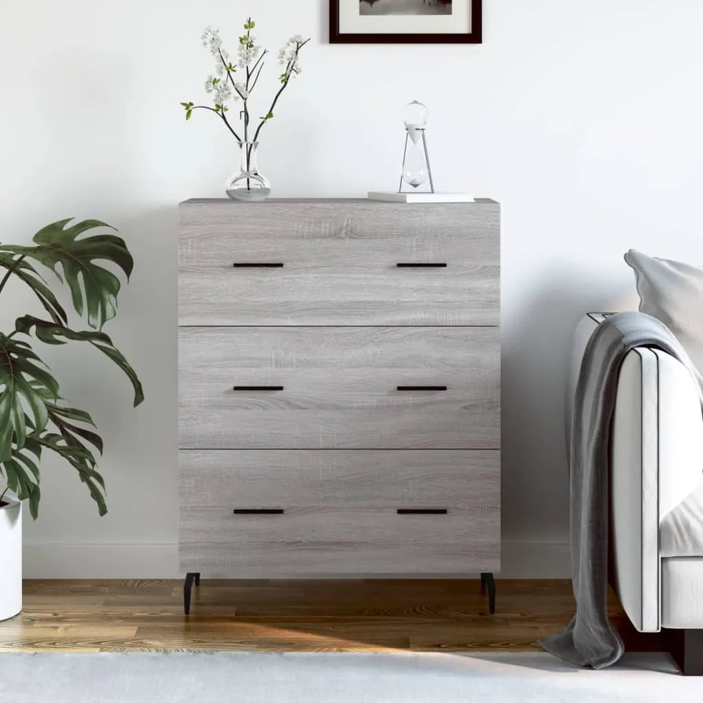 827874 vidaXL Servantă, gri sonoma, 69,5x34x90 cm, lemn compozit